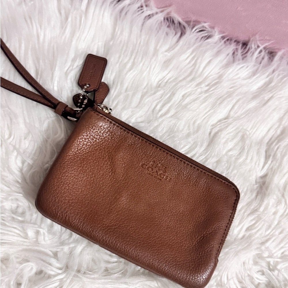 Coach Brown Leather Wristlet